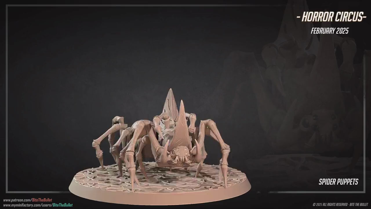 Spider Puppets | Horror Circus | Bite The Bullet | 35mm Scale | Resin Printed Tabletop RPG Miniature Figures | DND | 5E