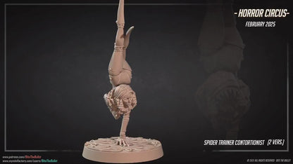 Spider Trainer Contortionist | Horror Circus | Bite The Bullet | 35mm Scale | Resin Printed Tabletop RPG Miniature Figures | DND | 5E